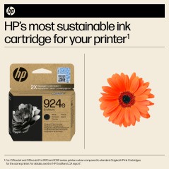 HP 924e EvoMore Black Original Sort 1000 sider Blæk